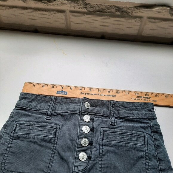 American Eagle Pants Womens 2 Gray Super Hi-Rise Flare Sailor Trouser Boho Cords - Picture 8 of 12